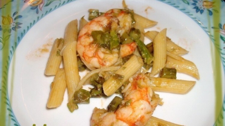 Penne asparagi e gamberoni
