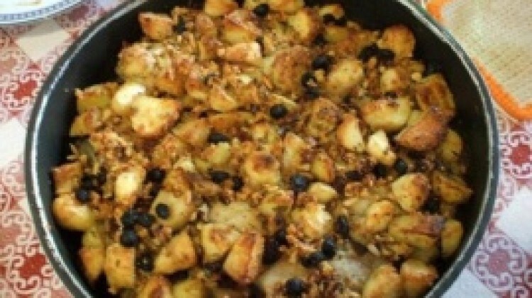 Baccalà con patate e frutta secca