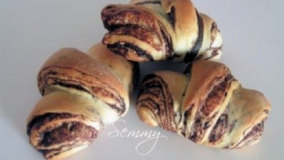 Brioches con sfogliatura al cacao