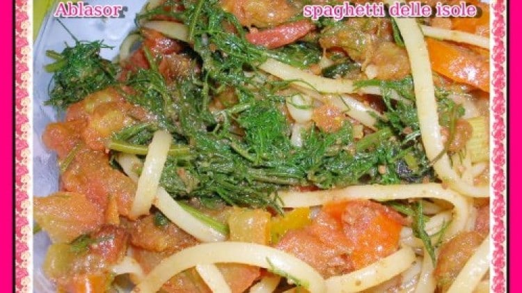 Spaghetti pomodoro bottarga e finocchietto