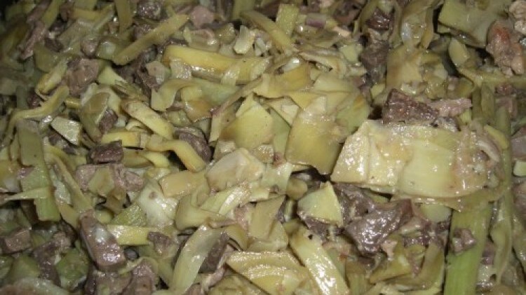 Coratella con i carciofi