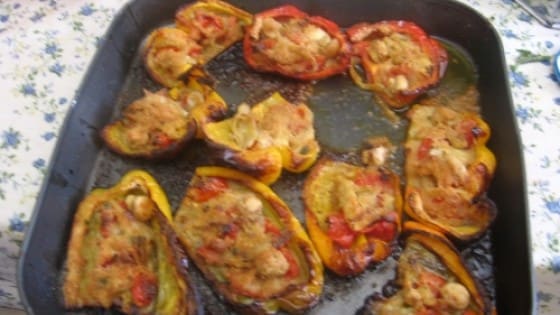 Barchette di peperoni con verdurine sott'olio