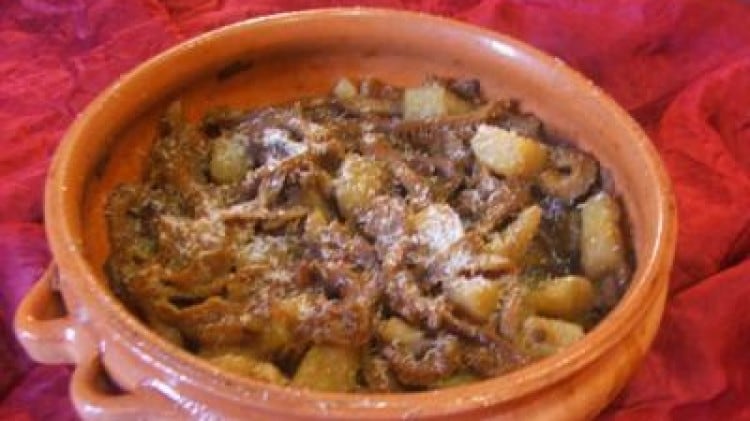 Trippa e patate al profumo di porcini