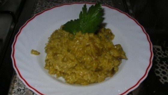 Risotto con funghi porcini e zafferano passo-passo