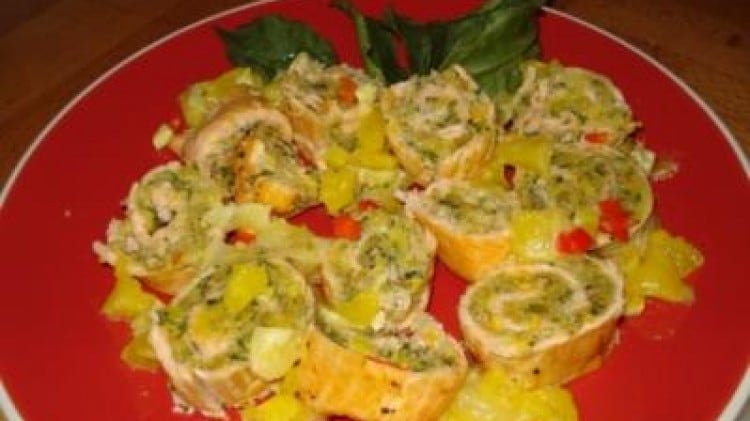 Trota salmonata con olive verdi e agrumi