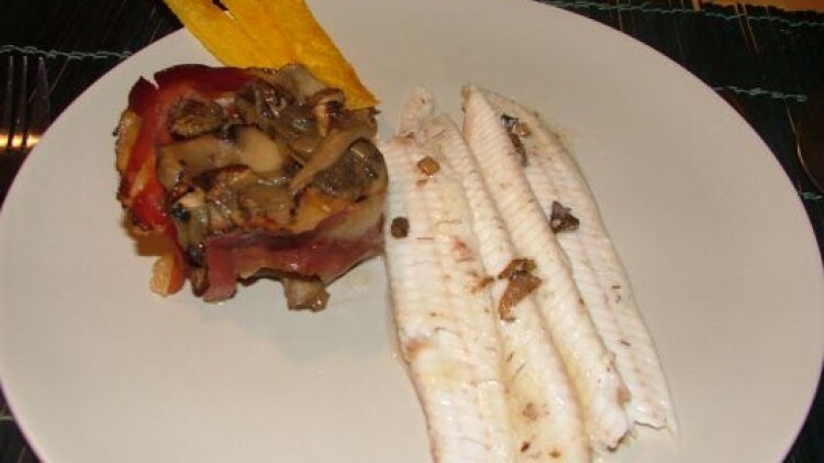Sogliola con speck e funghi