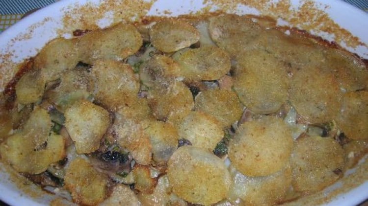 Tortino di patate e funghi freschi