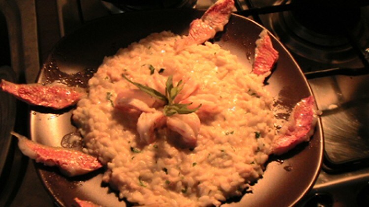 Risotto ai gamberoni e triglie