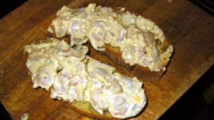 Crostone tiepido di gamberetti