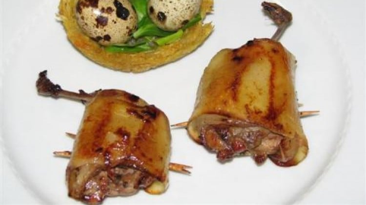 Fagottini di quaglie con nido