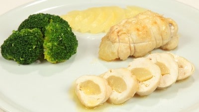 Bauletti di pollo alla pera