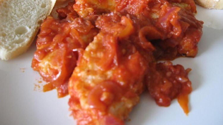Baccalà con cipolle rosse