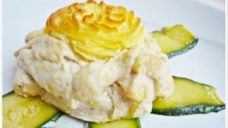 Turbante di pollo su stella di zucchine