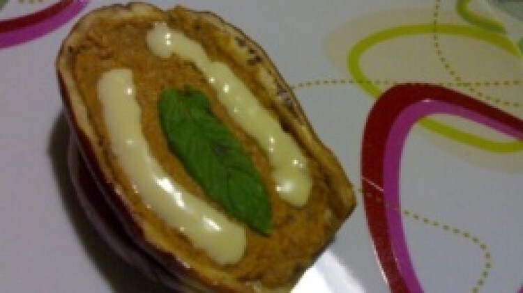 Barchette croccanti di melanzane ripiene